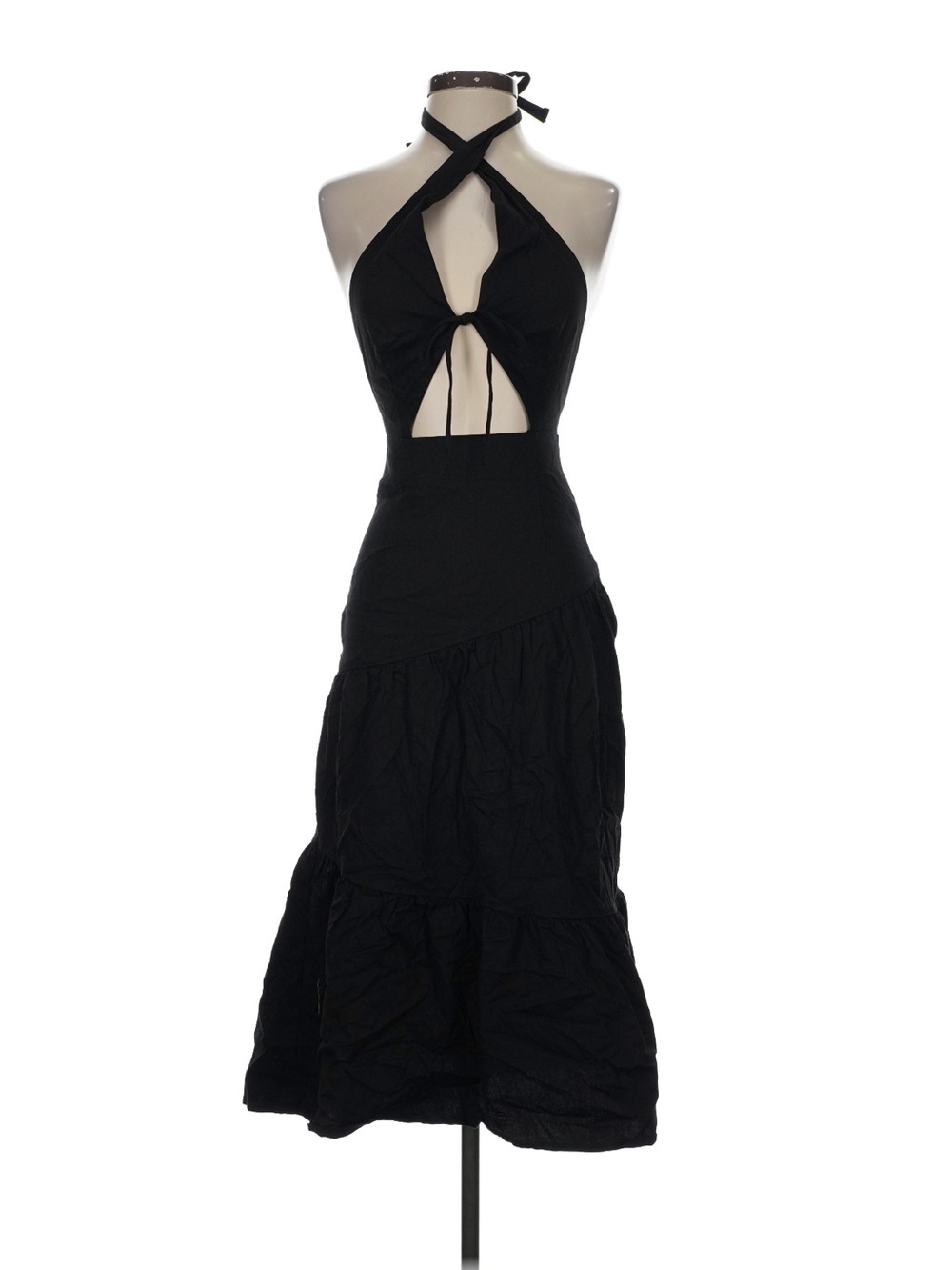 Hello Molly Women’s Black Halter Cutout Maxi Dress